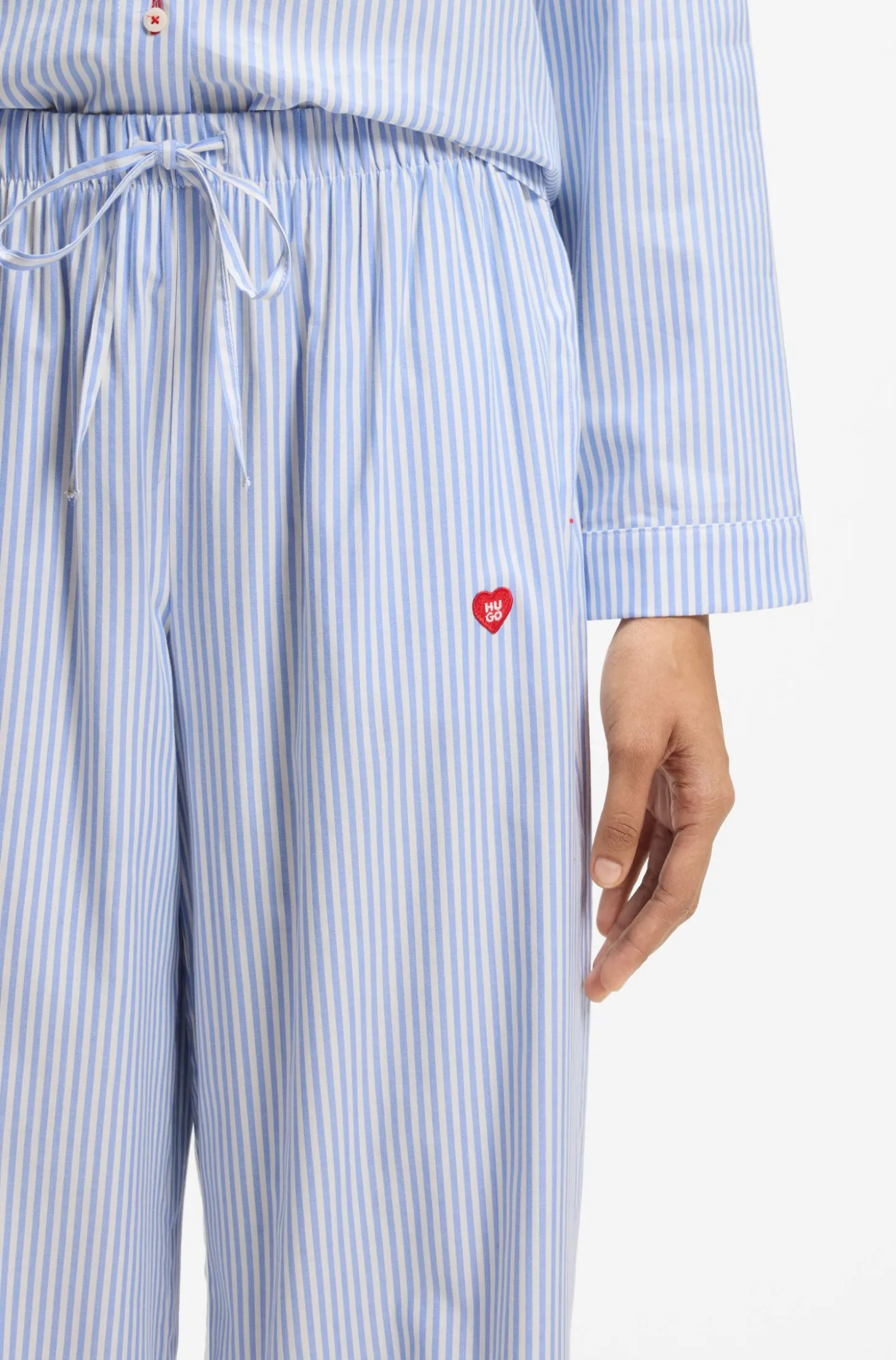 Pyjama-Hose aus Baumwoll-Mix mit Herz-Logo