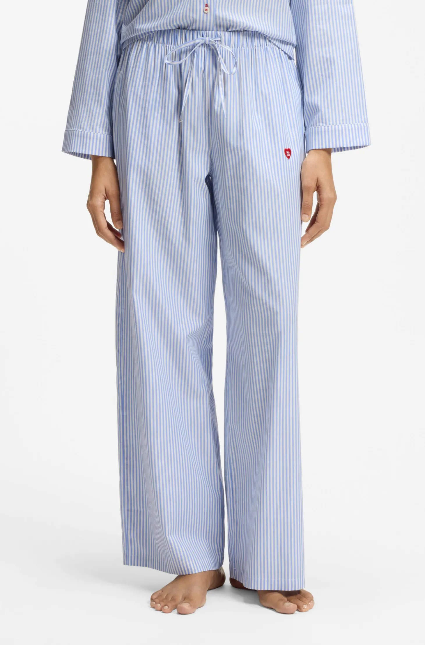 Pyjama-Hose aus Baumwoll-Mix mit Herz-Logo