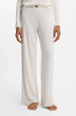 Pyjama-Hose aus Pointelle mit Rüschen