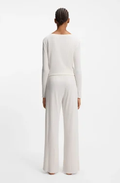 Pyjama-Hose aus Pointelle mit Rüschen