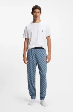 Pyjama-Hose aus Stretch-Baumwolle mit Stack-Logo-Print