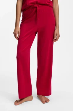 Pyjama-Hose aus Stretch-Baumwolle mit Tunnelzug und Logo-Detail