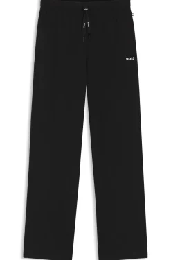 Pyjama-Hose aus Stretch-Baumwolle mit Tunnelzug und Logo-Detail