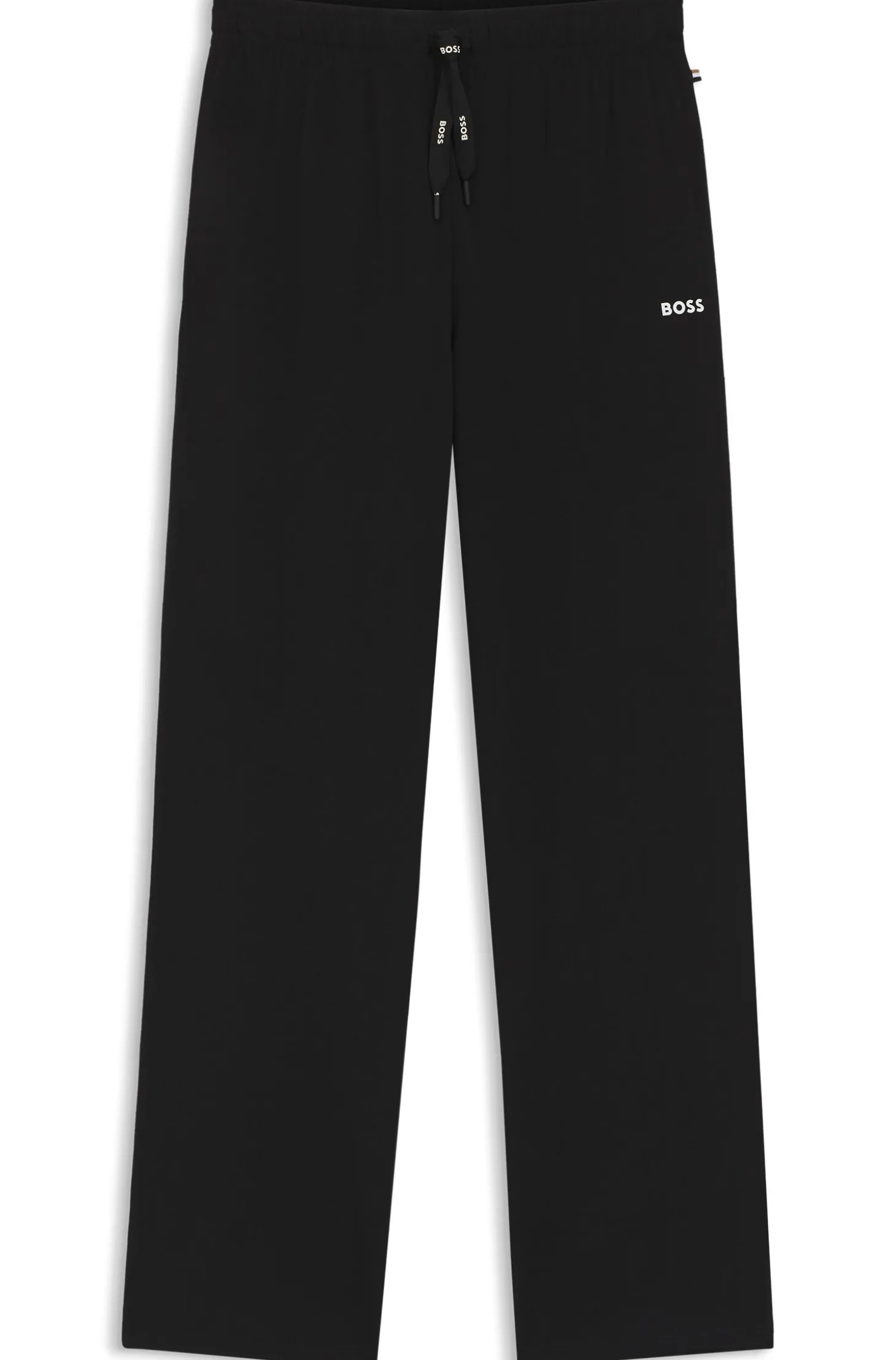Pyjama-Hose aus Stretch-Baumwolle mit Tunnelzug und Logo-Detail