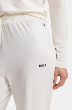 Pyjama-Hose aus Stretch-Baumwolle mit Tunnelzug und Logo-Detail