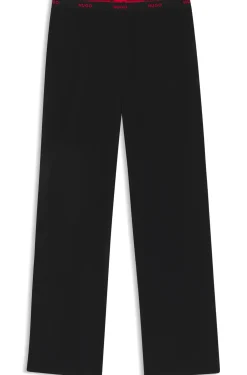 Pyjama-Hose aus Stretch-Baumwolle mit Logos am Bund