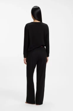 Pyjama-Hose aus Stretch-Baumwolle mit Logos am Bund