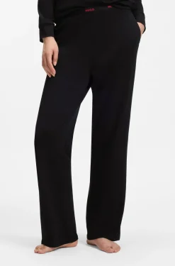Pyjama-Hose aus Stretch-Baumwolle mit Logos am Bund