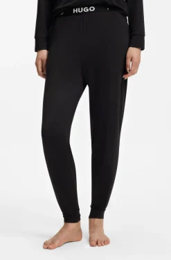 Pyjama-Hose aus Stretch-Jersey mit Logo-Bund und Beinbündchen