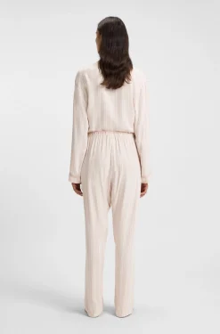 Pyjama-Hose mit Streifen-Dessin und Logo-Besatz