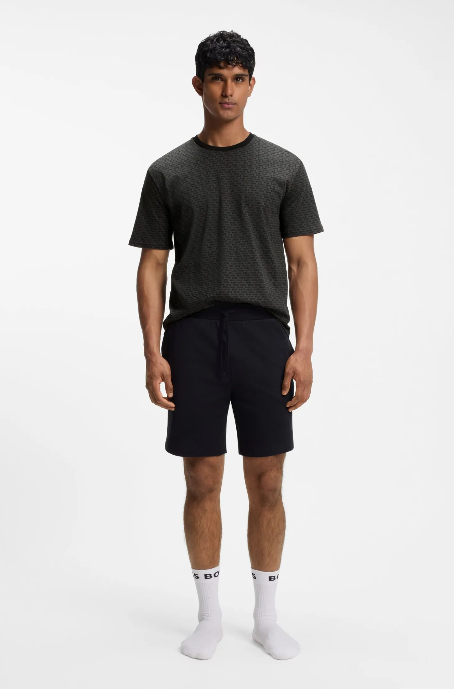 Pyjama-Set aus Baumwolle mit All-over-Print-T-Shirt