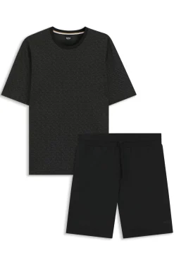 Pyjama-Set aus Baumwolle mit All-over-Print-T-Shirt