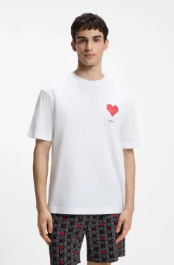 Pyjama-Set aus Baumwolle mit Herz-Print in Geschenkbox