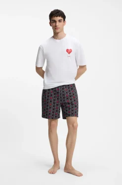 Pyjama-Set aus Baumwolle mit Herz-Print in Geschenkbox