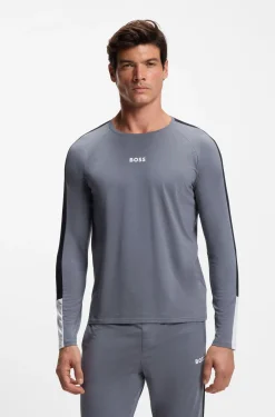 Pyjama-Set aus Baumwoll-Mix mit kontrastfarbenen Einsätzen