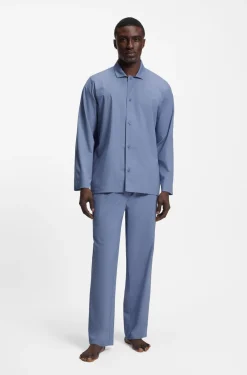 Pyjama-Set aus Popeline mit gesticktem Logo