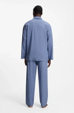 Pyjama-Set aus Popeline mit gesticktem Logo