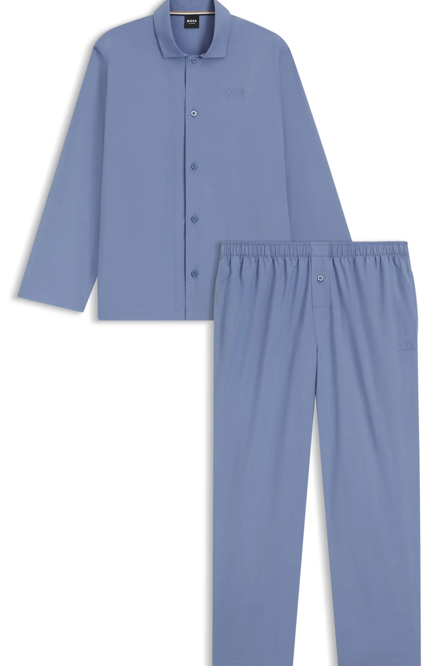Pyjama-Set aus Popeline mit gesticktem Logo