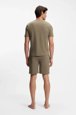 Pyjama-Shirt aus Baumwoll-Mix mit Logo-Stickerei