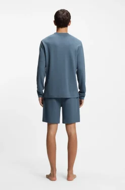 Pyjama-Shirt aus Baumwoll-Mix mit Waffelstruktur