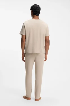 Pyjama-Shirt aus Baumwoll-Mix mit Logo-Stickerei