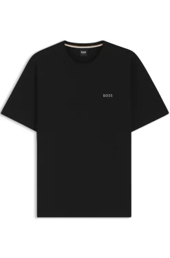 Pyjama-Shirt aus Baumwoll-Mix mit Logo-Stickerei