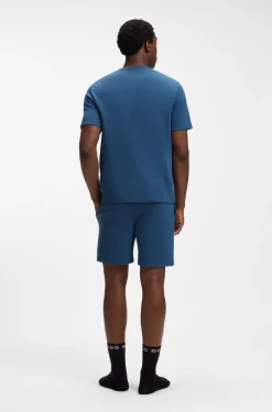 Pyjama-Shirt aus Baumwoll-Mix mit Logo-Stickerei