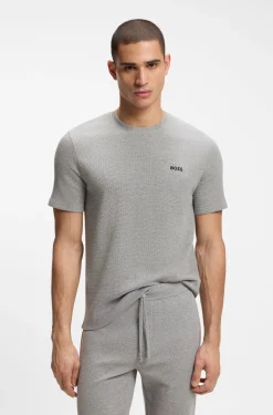 Pyjama-Shirt aus Baumwoll-Mix mit Logo-Stickerei