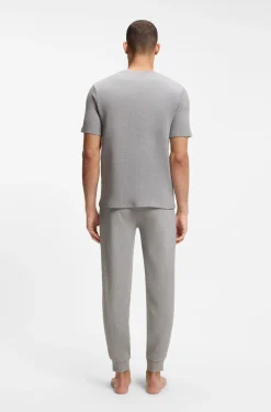 Pyjama-Shirt aus Baumwoll-Mix mit Logo-Stickerei