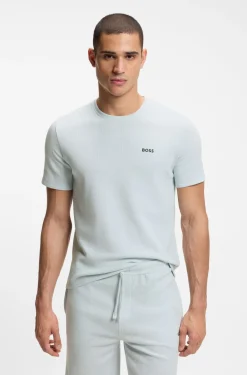 Pyjama-Shirt aus Baumwoll-Mix mit Logo-Stickerei