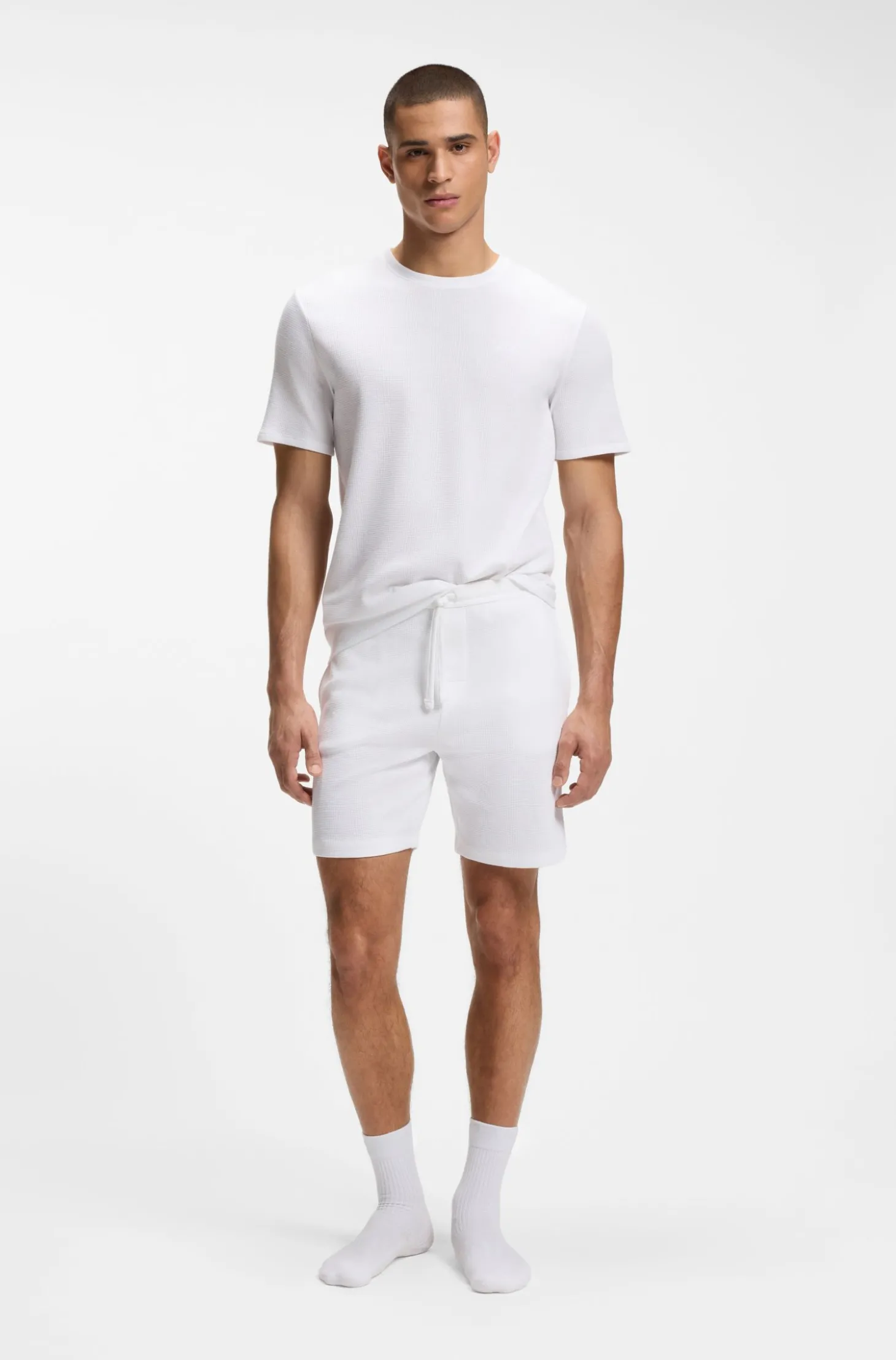 Pyjama-Shirt aus Baumwoll-Mix mit Logo-Stickerei