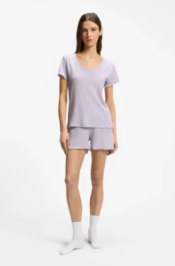 Pyjama-Shirt aus Baumwoll-Mix mit Waffelstruktur