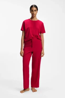 Pyjama-Shirt aus Stretch-Baumwolle mit Logo-Print