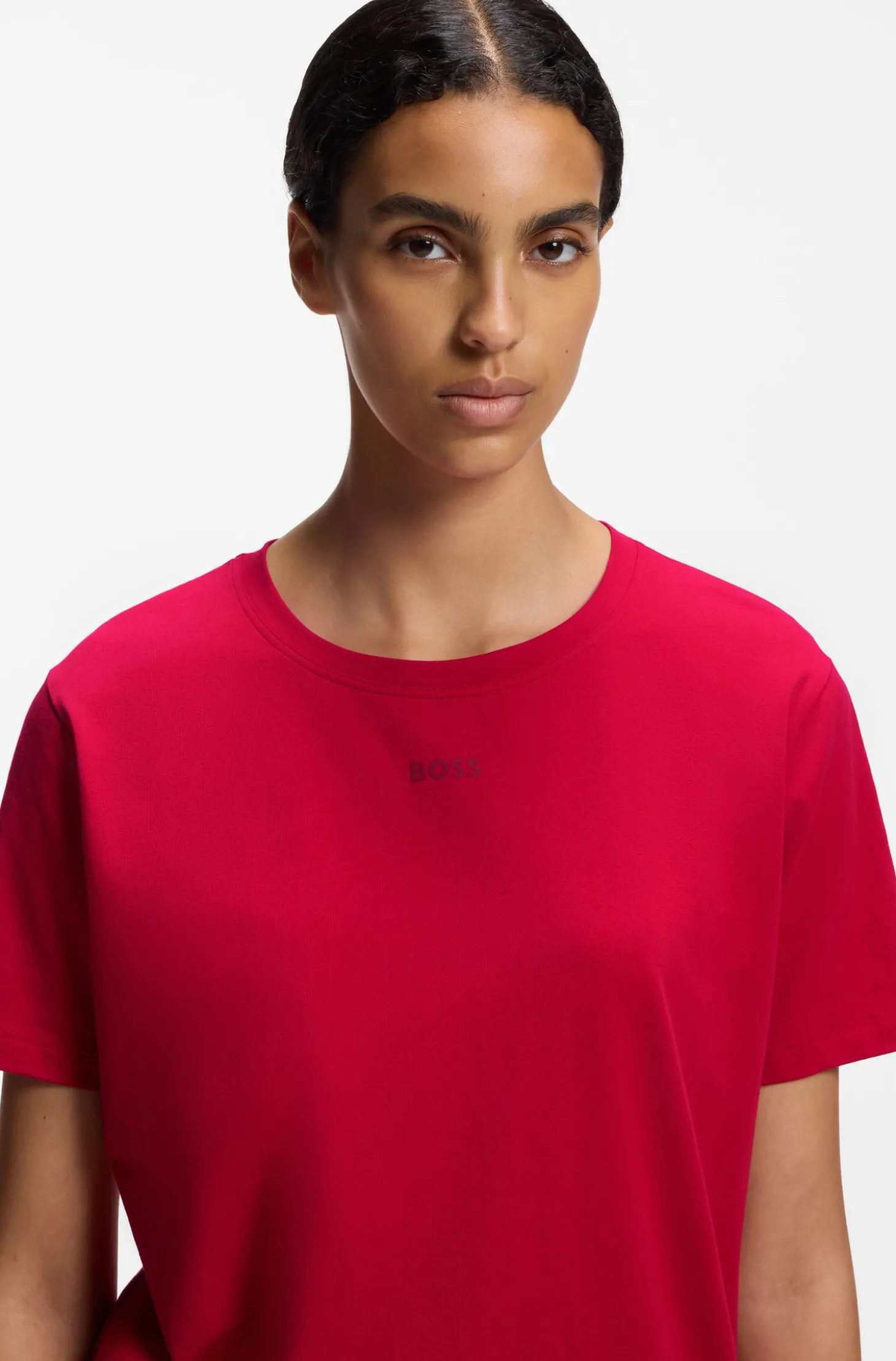 Pyjama-Shirt aus Stretch-Baumwolle mit Logo-Print