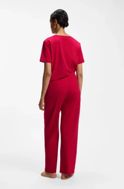 Pyjama-Shirt aus Stretch-Baumwolle mit Logo-Print