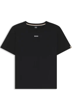 Pyjama-Shirt aus Stretch-Baumwolle mit Logo-Print