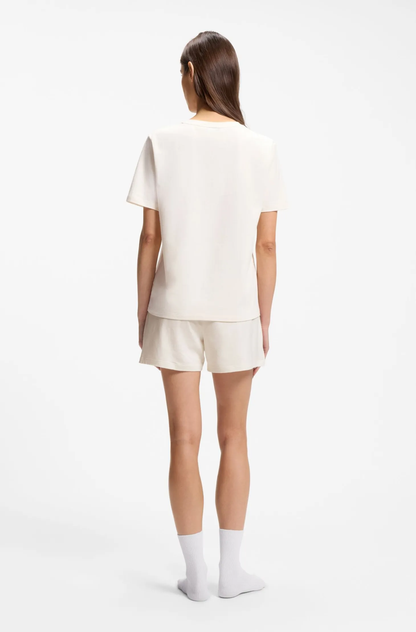 Pyjama-Shirt aus Stretch-Baumwolle mit Logo-Print