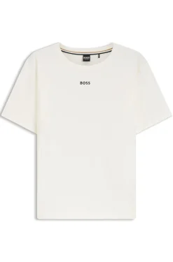 Pyjama-Shirt aus Stretch-Baumwolle mit Logo-Print