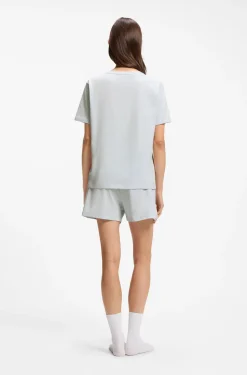 Pyjama-Shirt aus Stretch-Baumwolle mit Logo-Print