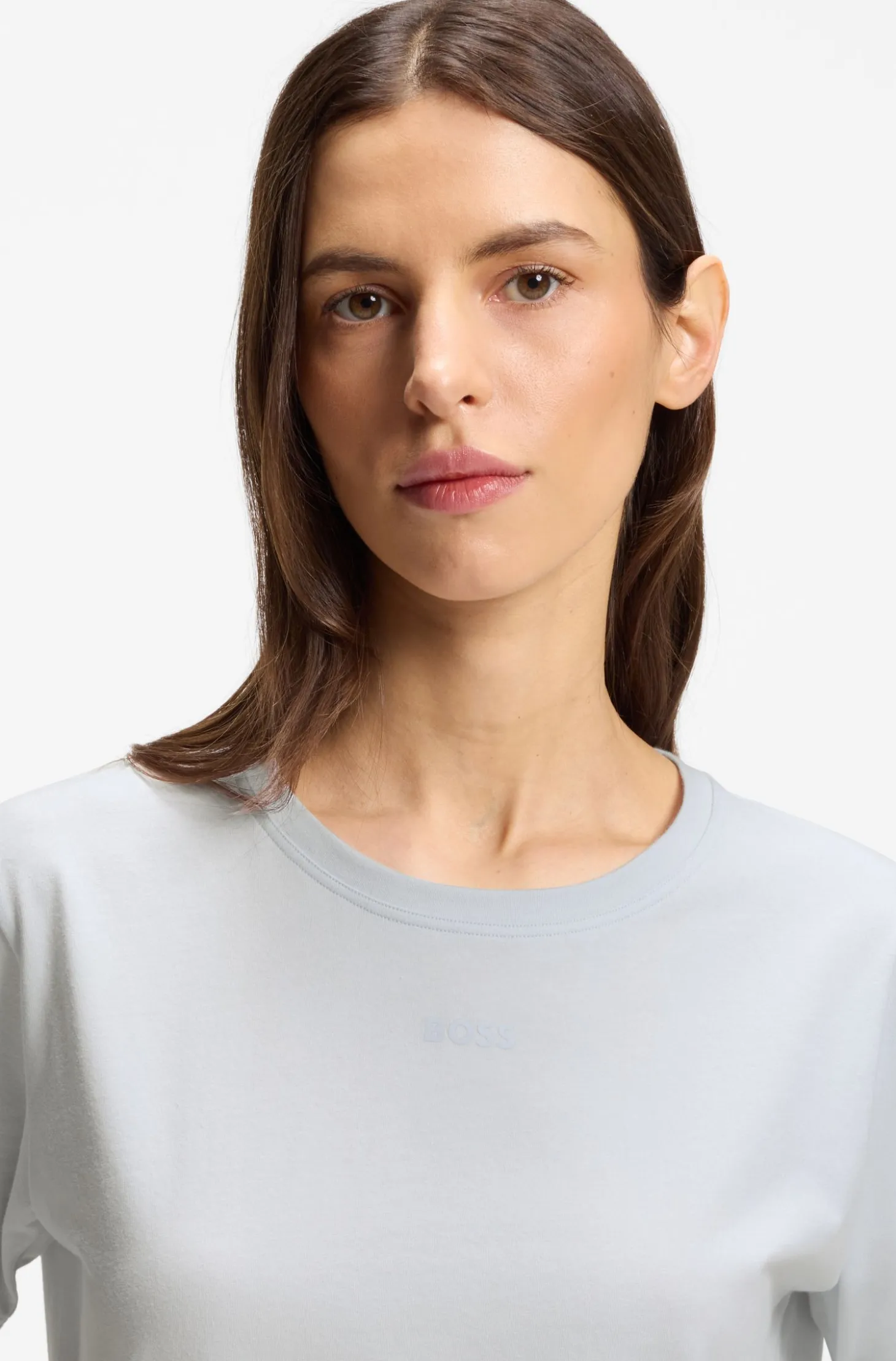 Pyjama-Shirt aus Stretch-Baumwolle mit Logo-Print