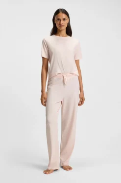 Pyjama-Shirt aus Stretch-Baumwolle mit Logo-Print