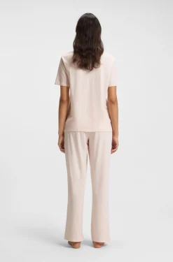 Pyjama-Shirt aus Stretch-Baumwolle mit Logo-Print