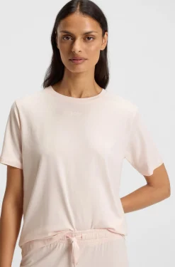 Pyjama-Shirt aus Stretch-Baumwolle mit Logo-Print