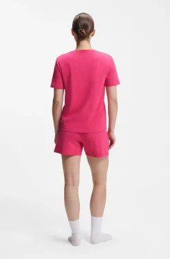 Pyjama-Shirt aus Stretch-Baumwolle mit Logo-Print