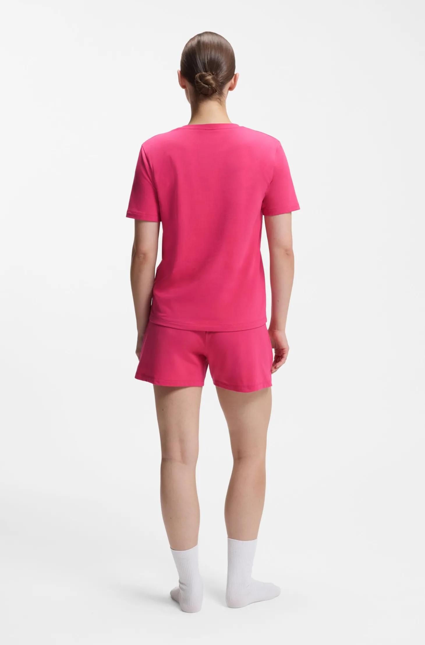 Pyjama-Shirt aus Stretch-Baumwolle mit Logo-Print