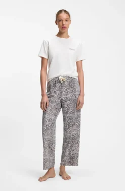 Pyjama-Shirt aus Stretch-Jersey mit Logo-Print
