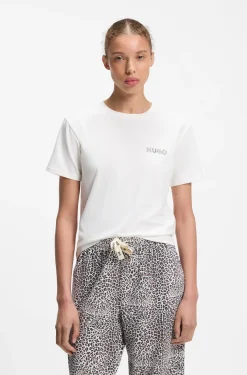 Pyjama-Shirt aus Stretch-Jersey mit Logo-Print