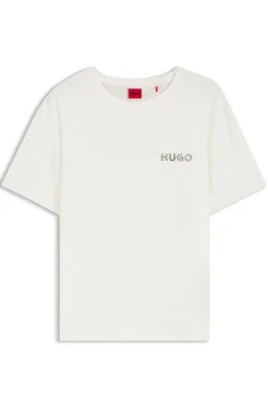 Pyjama-Shirt aus Stretch-Jersey mit Logo-Print