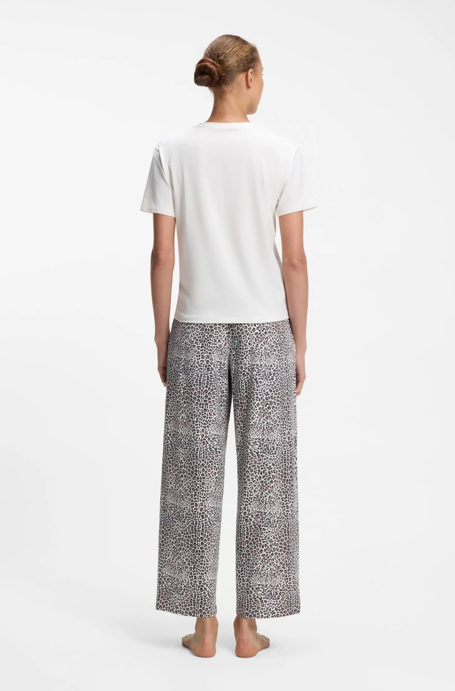 Pyjama-Shirt aus Stretch-Jersey mit Logo-Print