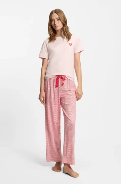 Pyjama-Shirt aus Stretch-Jersey mit Logo-Print